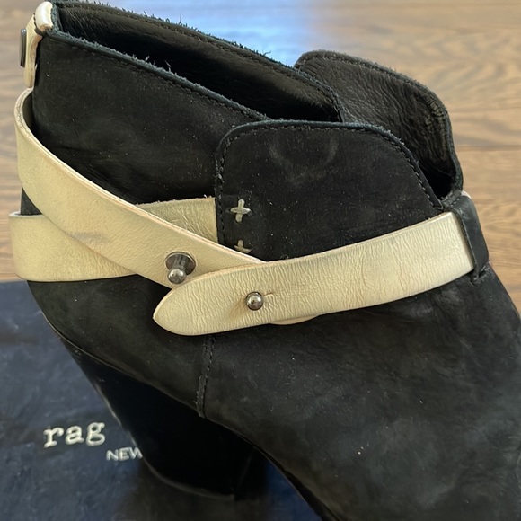 rag & bone black and white Harrow Suede Booties - Picture 4 of 7
